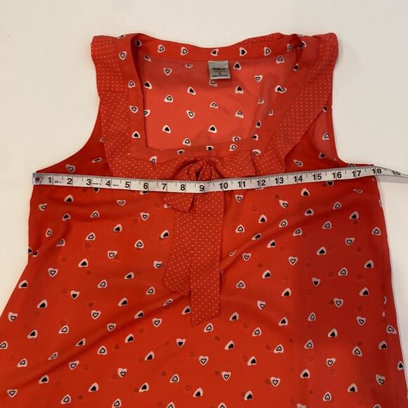 LC Lauren Conrad x Disney Sleeveless Tank Top Heart Print Blouse EUC Sz Sm - Picture 10 of 12